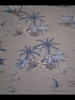 Travis Mathew Blue and Gray Palm-Print Polo